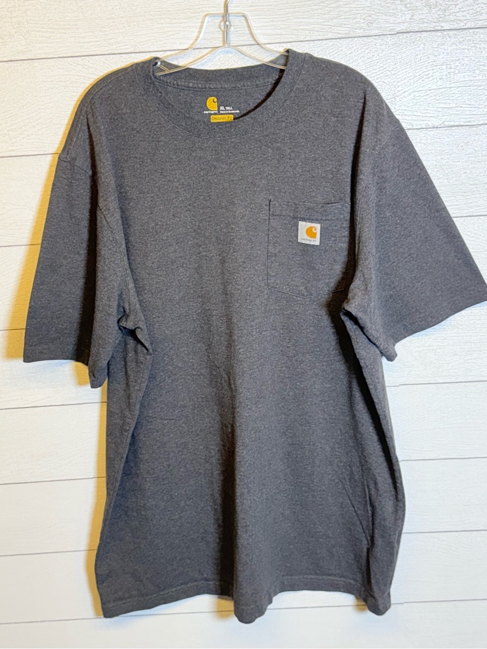 Carhartt Men’s Charcoal Short Sleeve Pocket Tee XL Tall